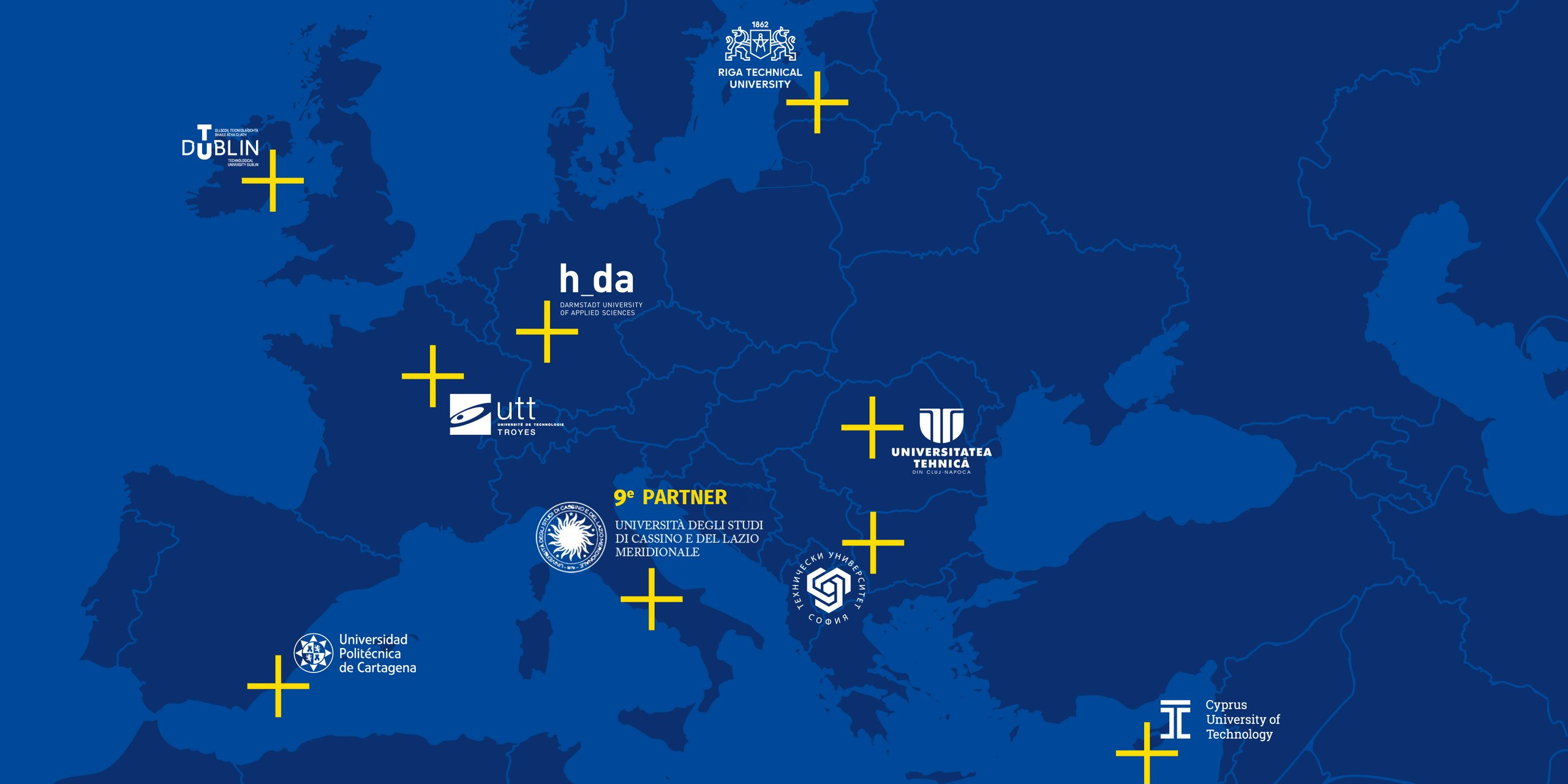 Bunte Karte unserer EUt+Partner